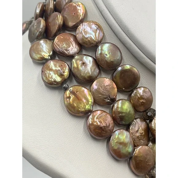 Silpada MultiStrand Sterling Silver Bronze Coin Pearl Necklace N1717 - Picture 9 of 11